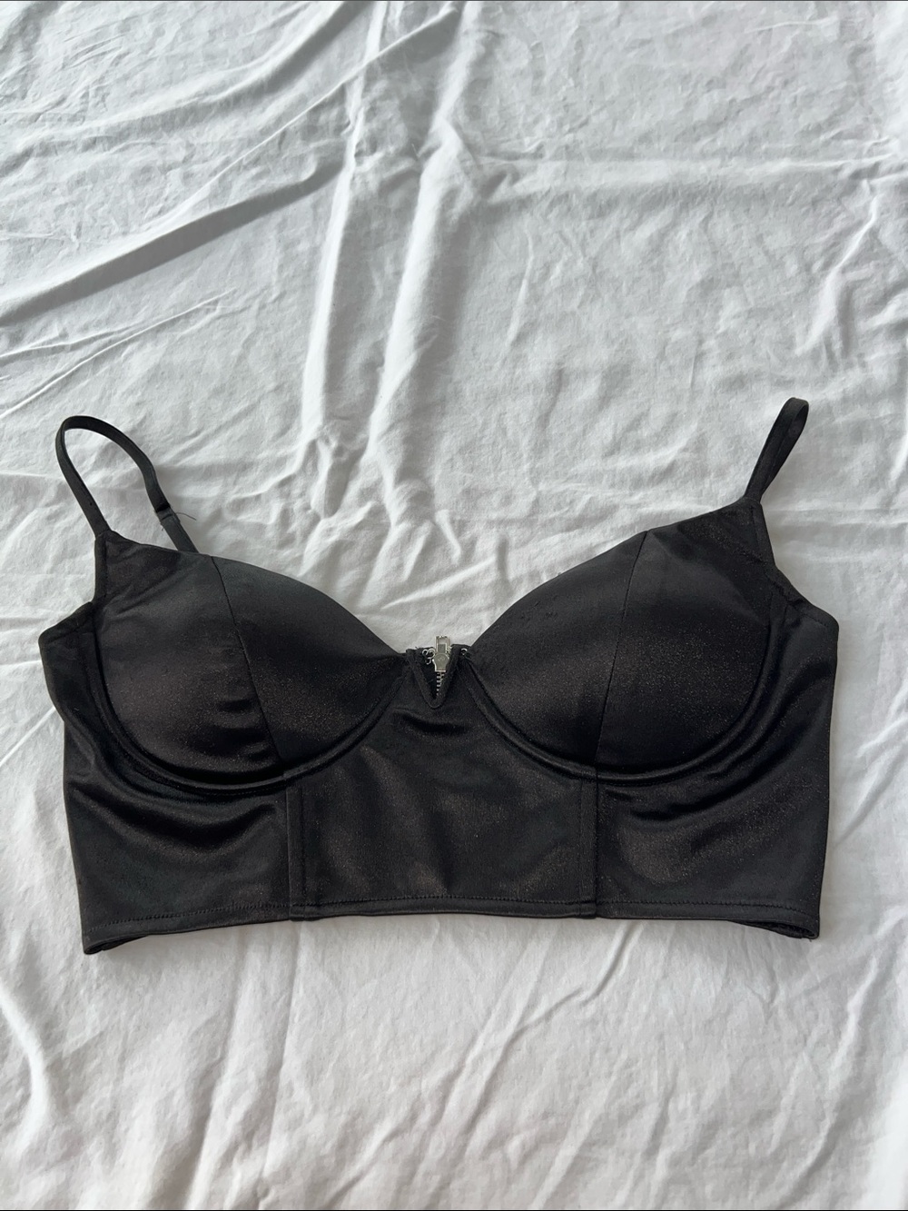 Satin Bustier Crop Top